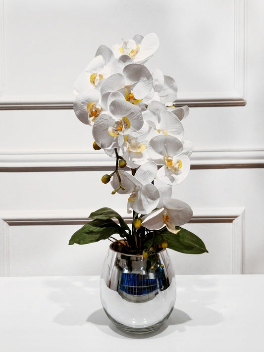 Arranjo Orquídea Dupla Silver