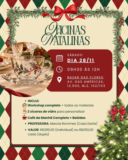 Ingresso DUPLA Pintura Xícaras Natal - 28/11 (Sábado) (VALE 2 INGRESSOS)