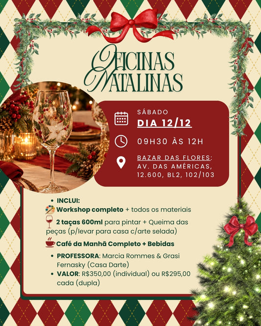 Ingresso INDIVIDUAL Pintura Taças Natal - 12/12 (Sábado)