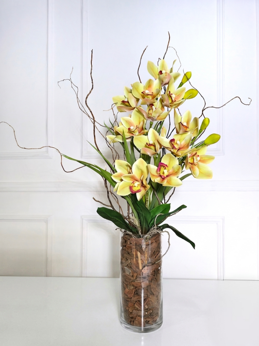 Arranjo Permanente Cymbidium Tall Amarela